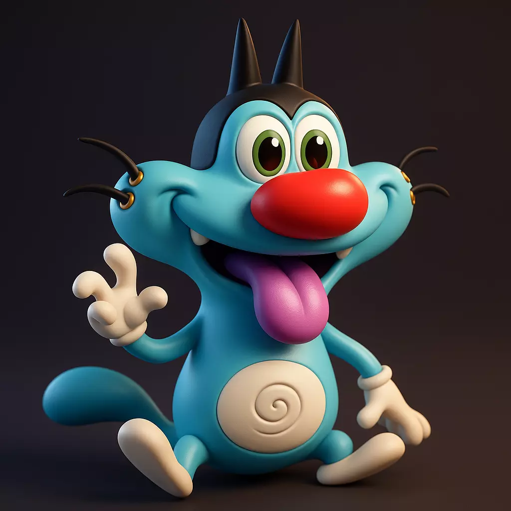 Oggy from Oggy and the Cockroaches 3d Model 3D print model_1