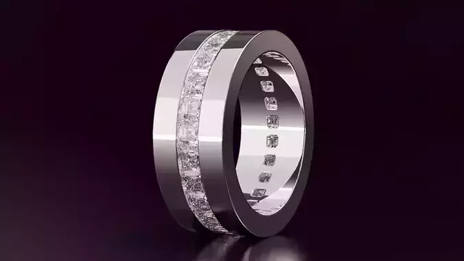 Channel Set Emerald Square Eternity Ring N03 295CT EU54