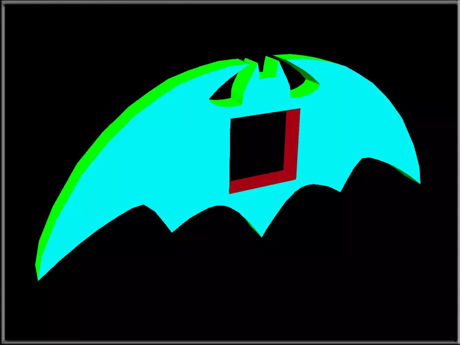 Bat Halloween Sign 06 Low-poly 3D model_1