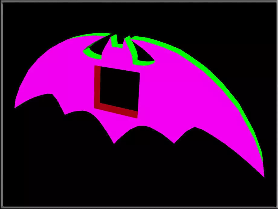 Bat Halloween Sign 06 Low-poly 3D model_2