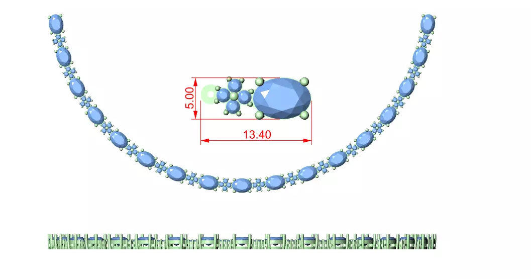 Diamond Necklace 3dm stl renders animation videos details 3D print model_1