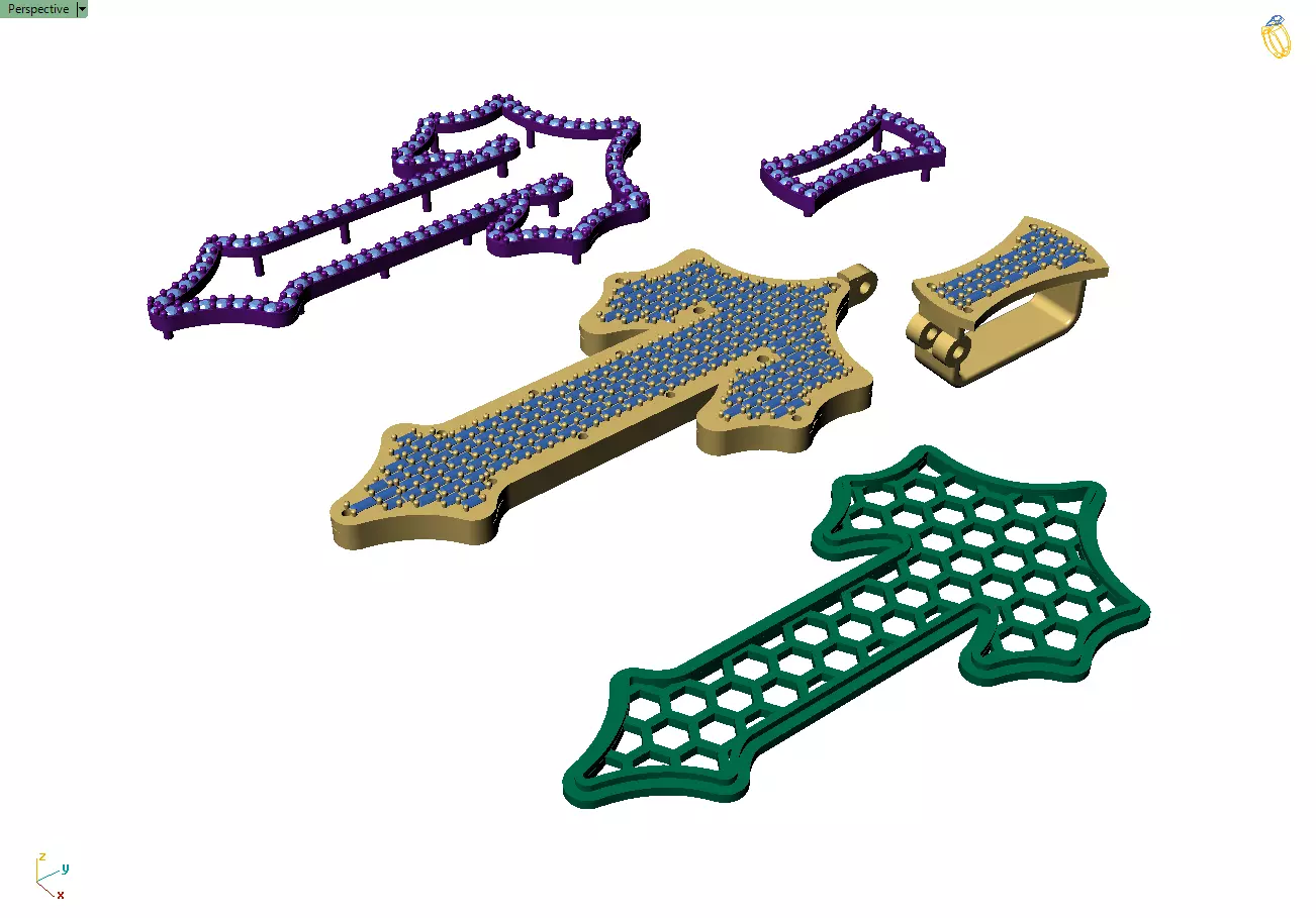 Custom Trapstar Cross Diamond Pendant - Cross Necklace 3D print model_14