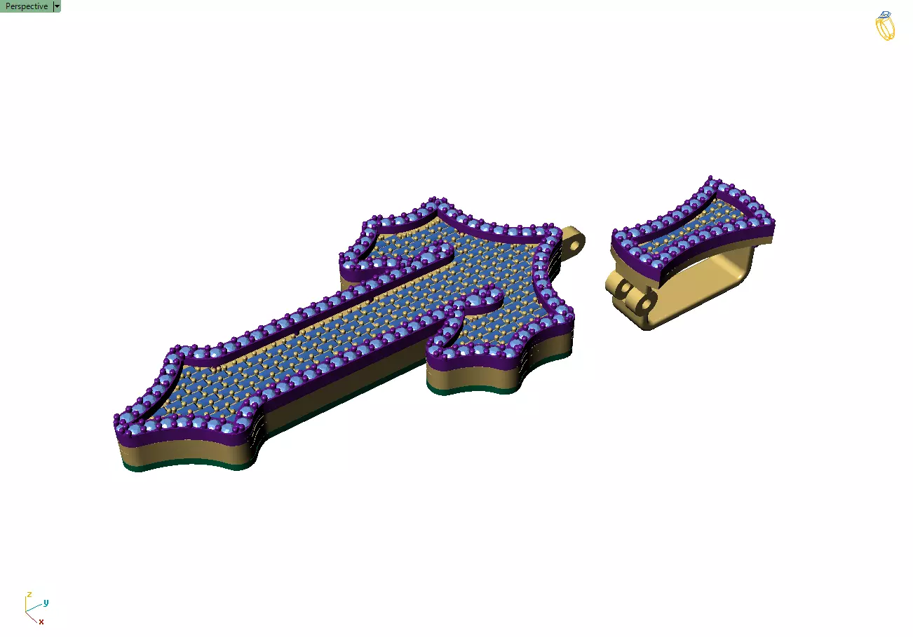 Custom Trapstar Cross Diamond Pendant - Cross Necklace 3D print model_11