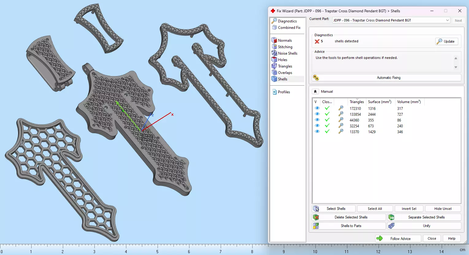 Custom Trapstar Cross Diamond Pendant - Cross Necklace 3D print model_20