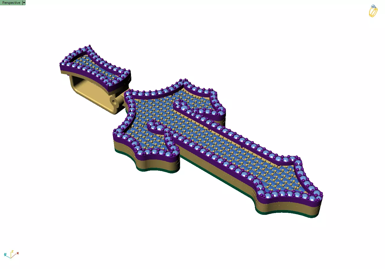 Custom Trapstar Cross Diamond Pendant - Cross Necklace 3D print model_9