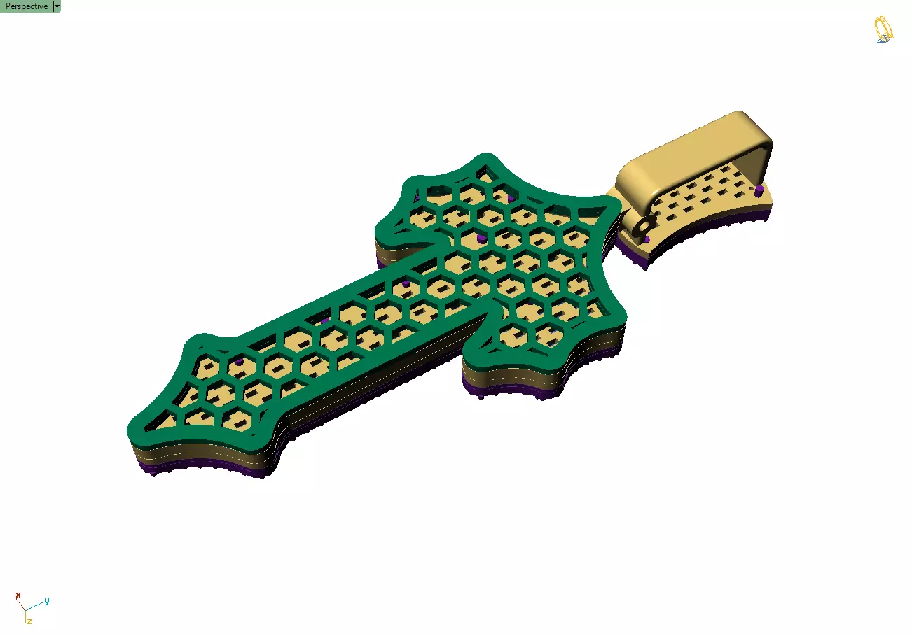 Custom Trapstar Cross Diamond Pendant - Cross Necklace 3D print model_10