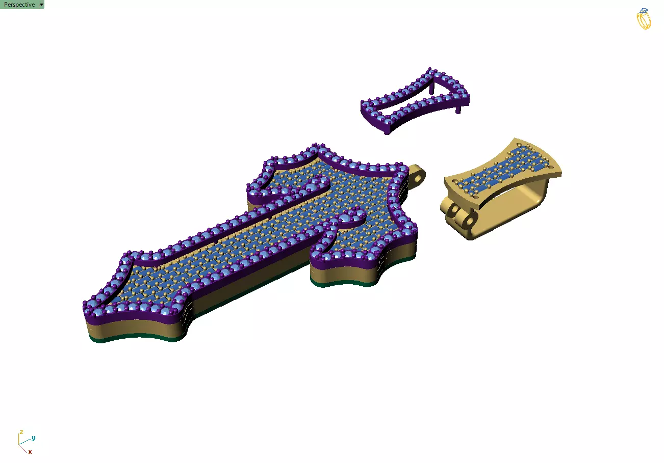 Custom Trapstar Cross Diamond Pendant - Cross Necklace 3D print model_12