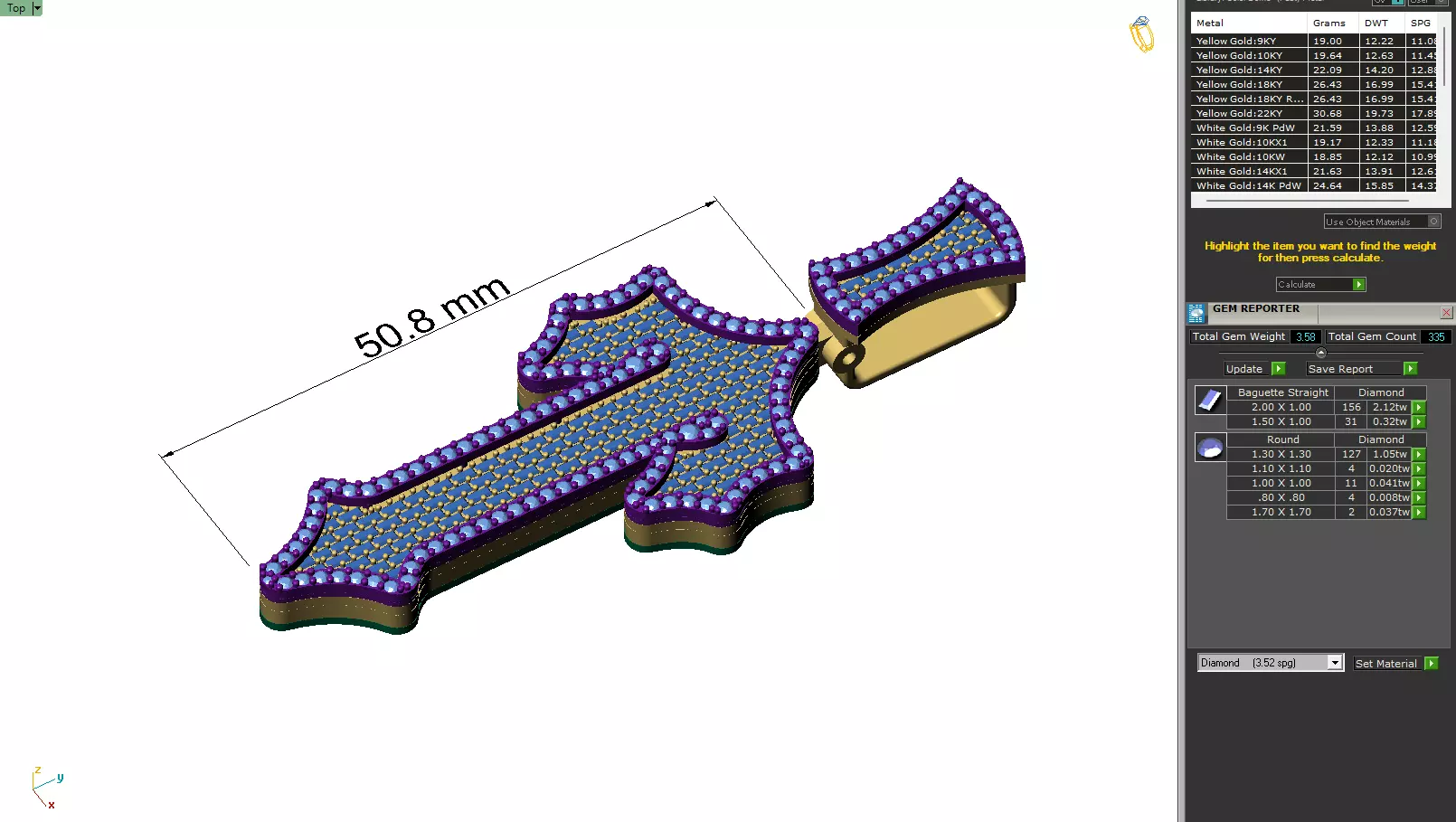 Custom Trapstar Cross Diamond Pendant - Cross Necklace 3D print model_6