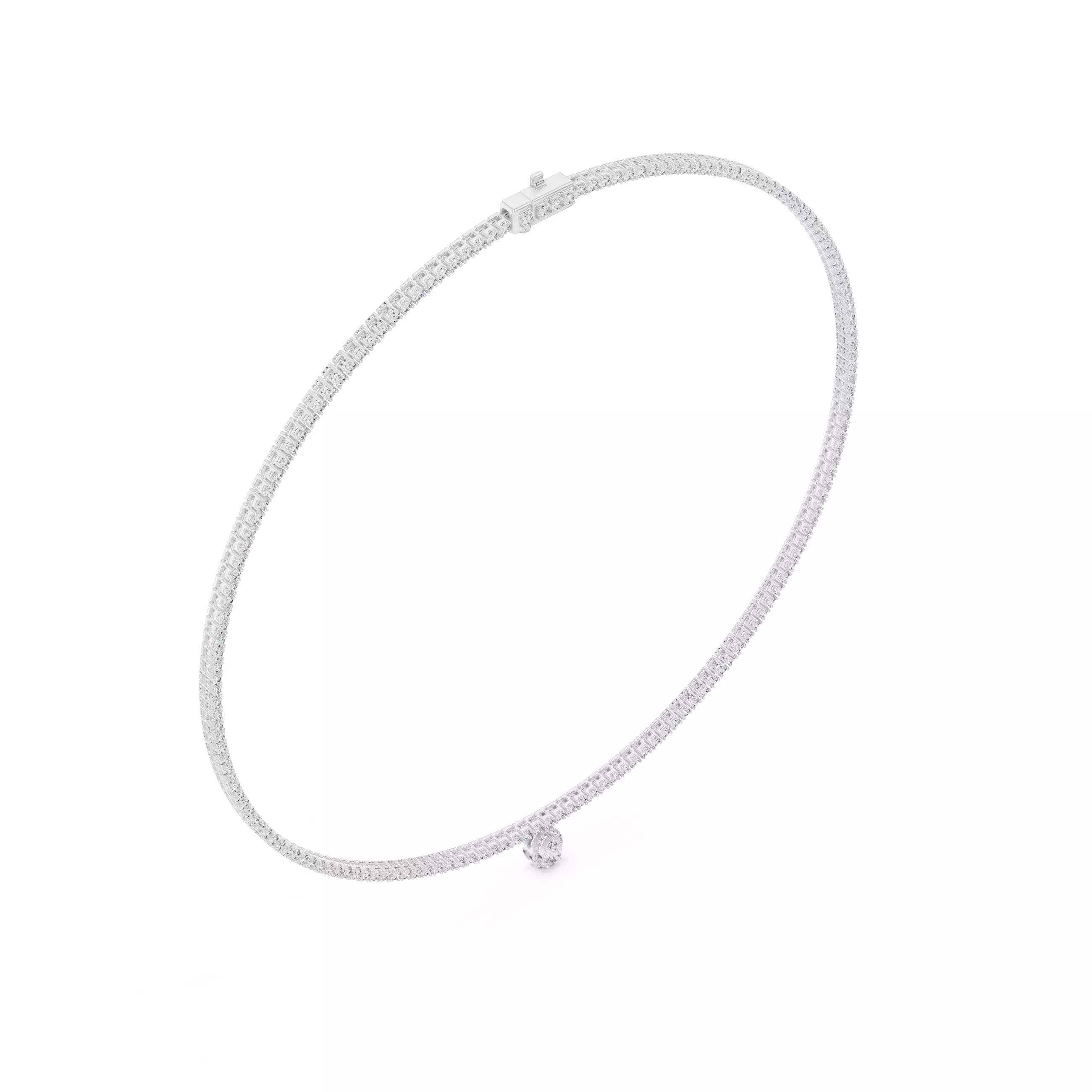 Diamond Necklace 3dm stl renders animation videos details 3D print model_7