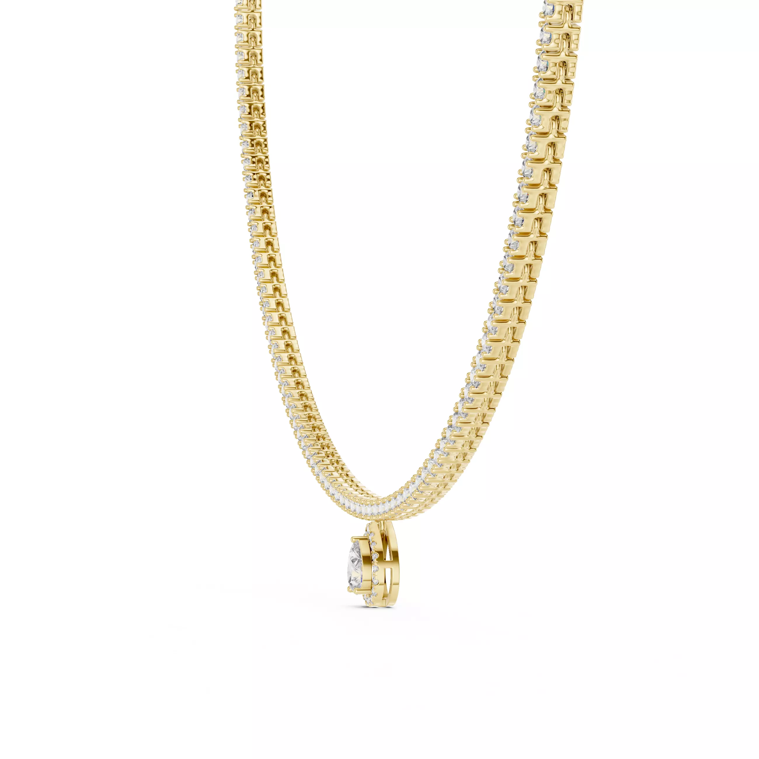 Diamond Necklace 3dm stl renders animation videos details 3D print model_12