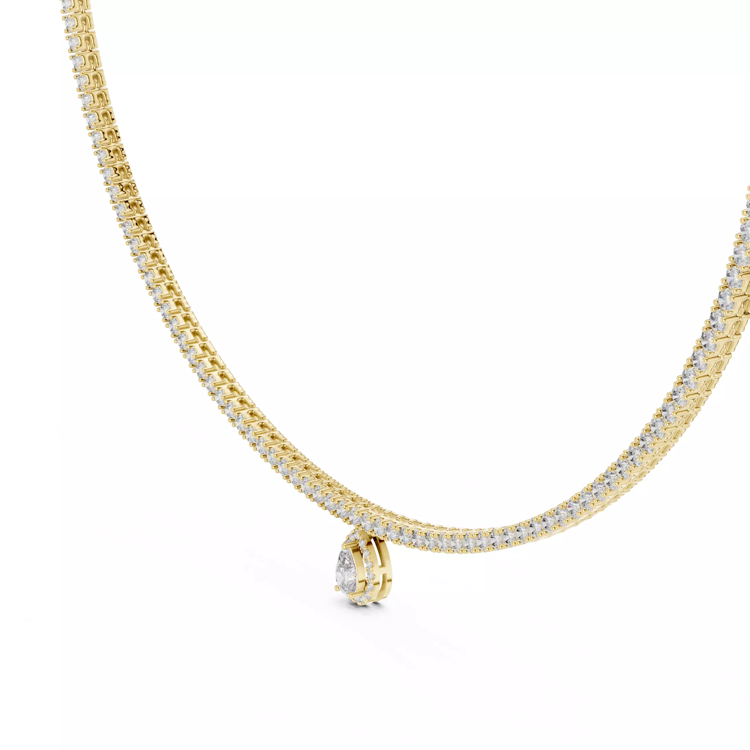 Diamond Necklace 3dm stl renders animation videos details 3D print model_10