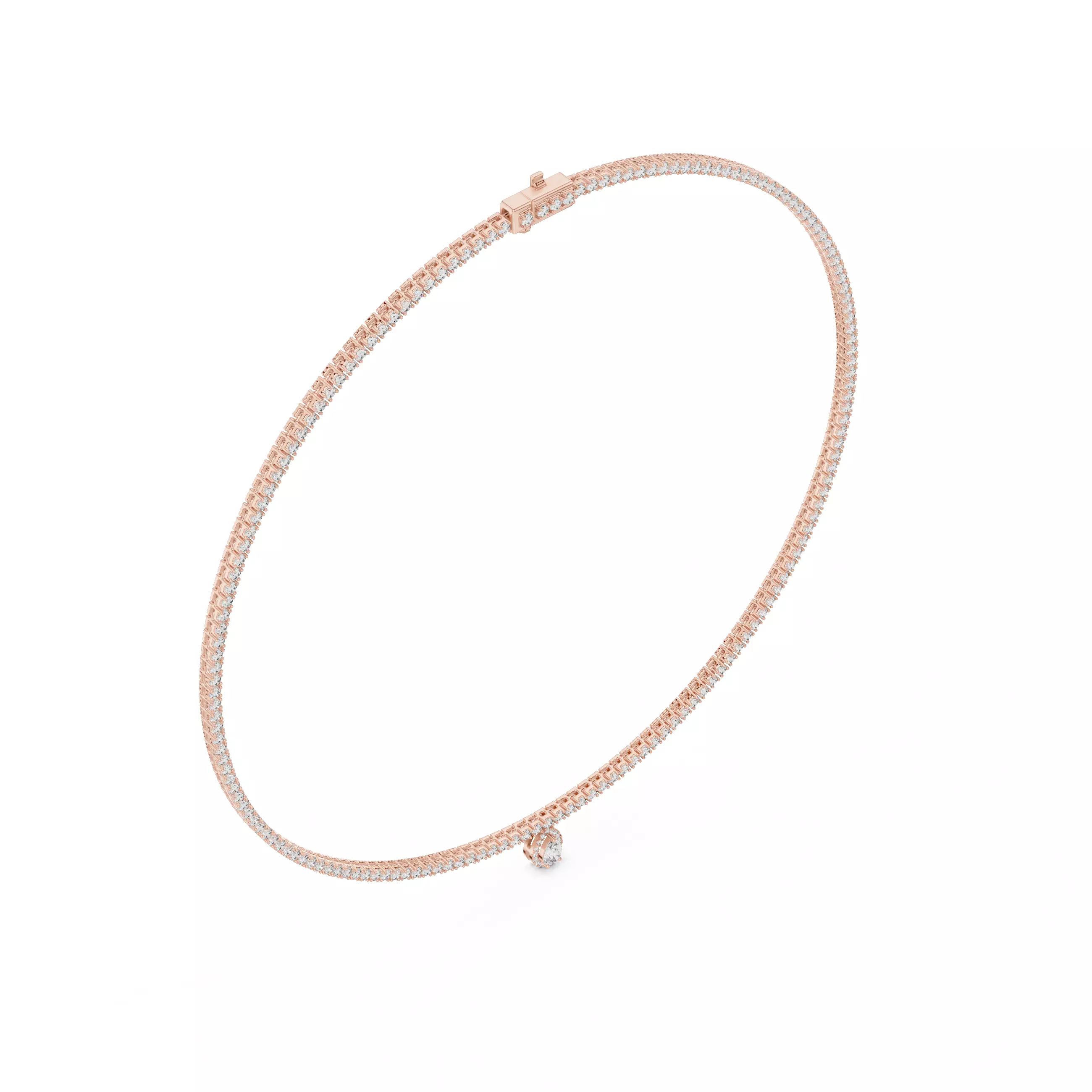 Diamond Necklace 3dm stl renders animation videos details 3D print model_4