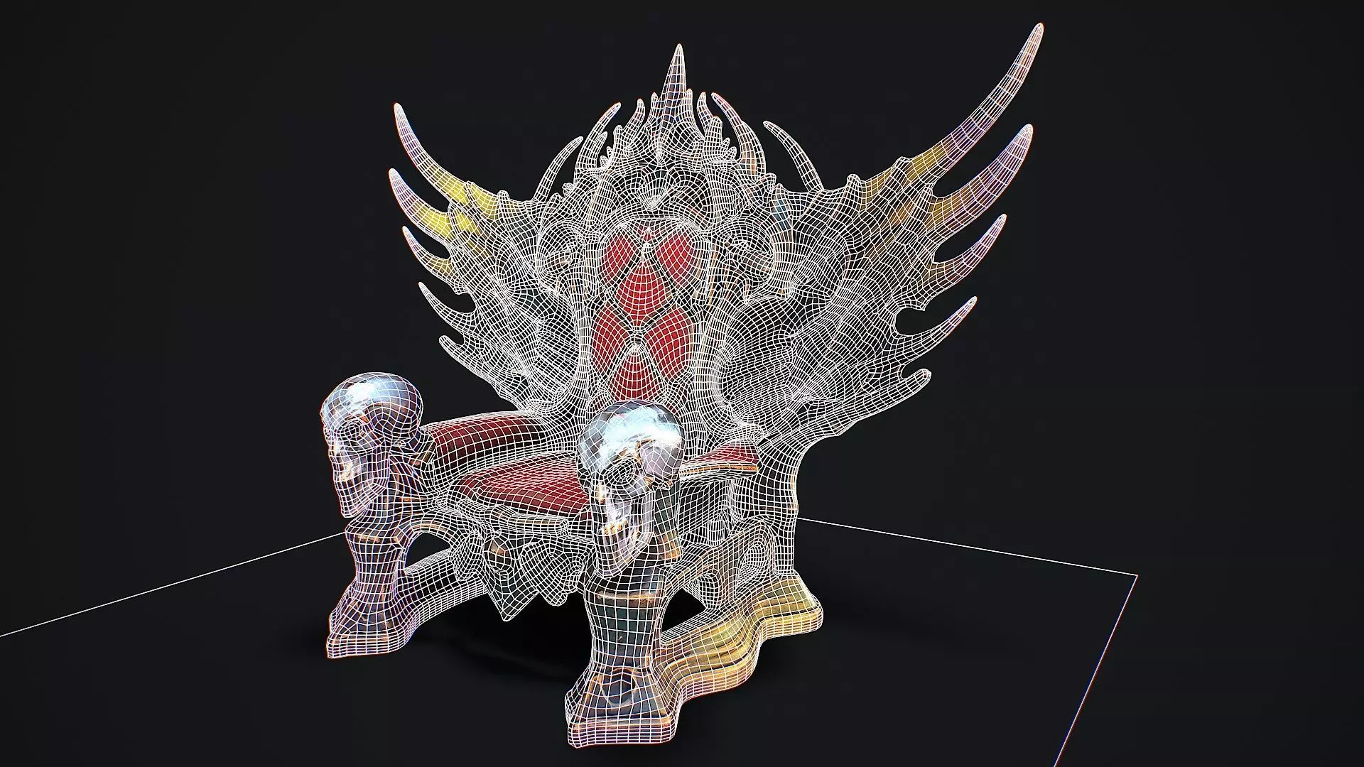 Fantasy Throne 7 game ready 3d model Low-poly 3D model_4