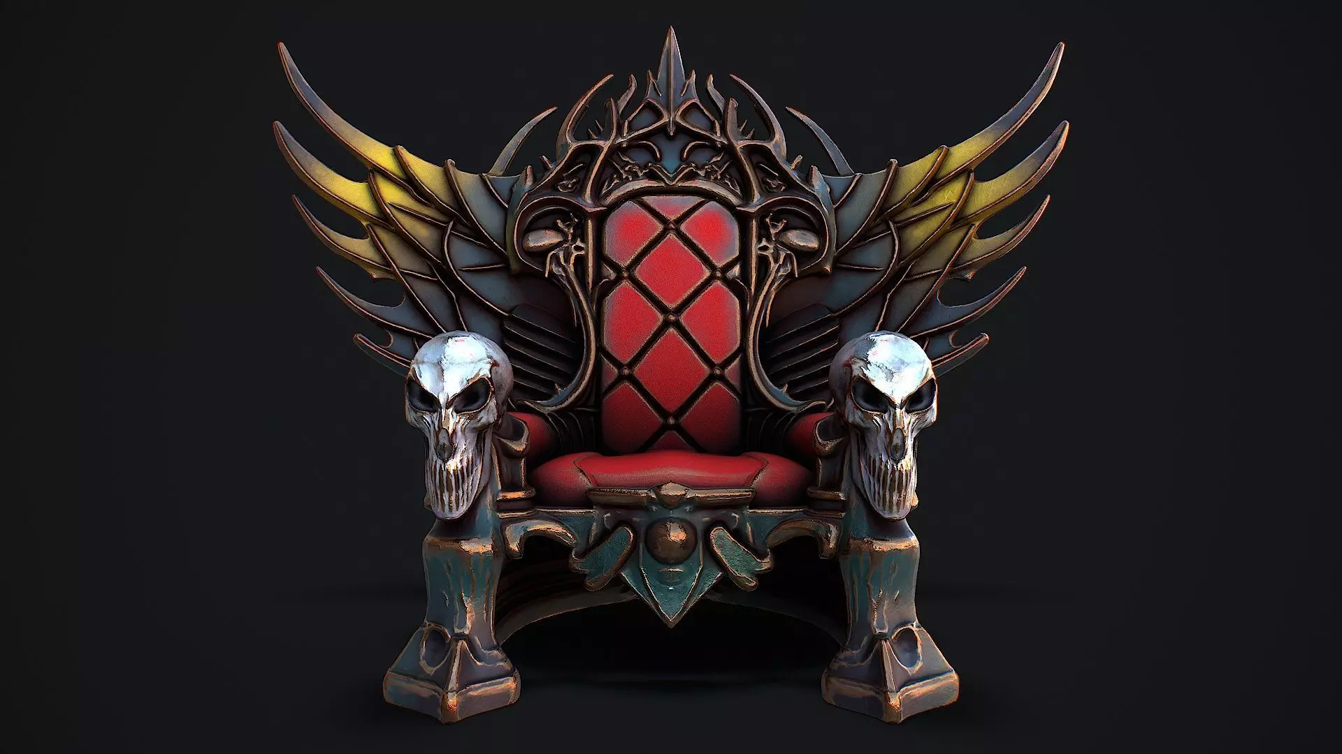 Fantasy Throne 7 game ready 3d model Low-poly 3D model_7