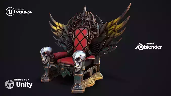 Fantasy Throne 7 game ready 3d model