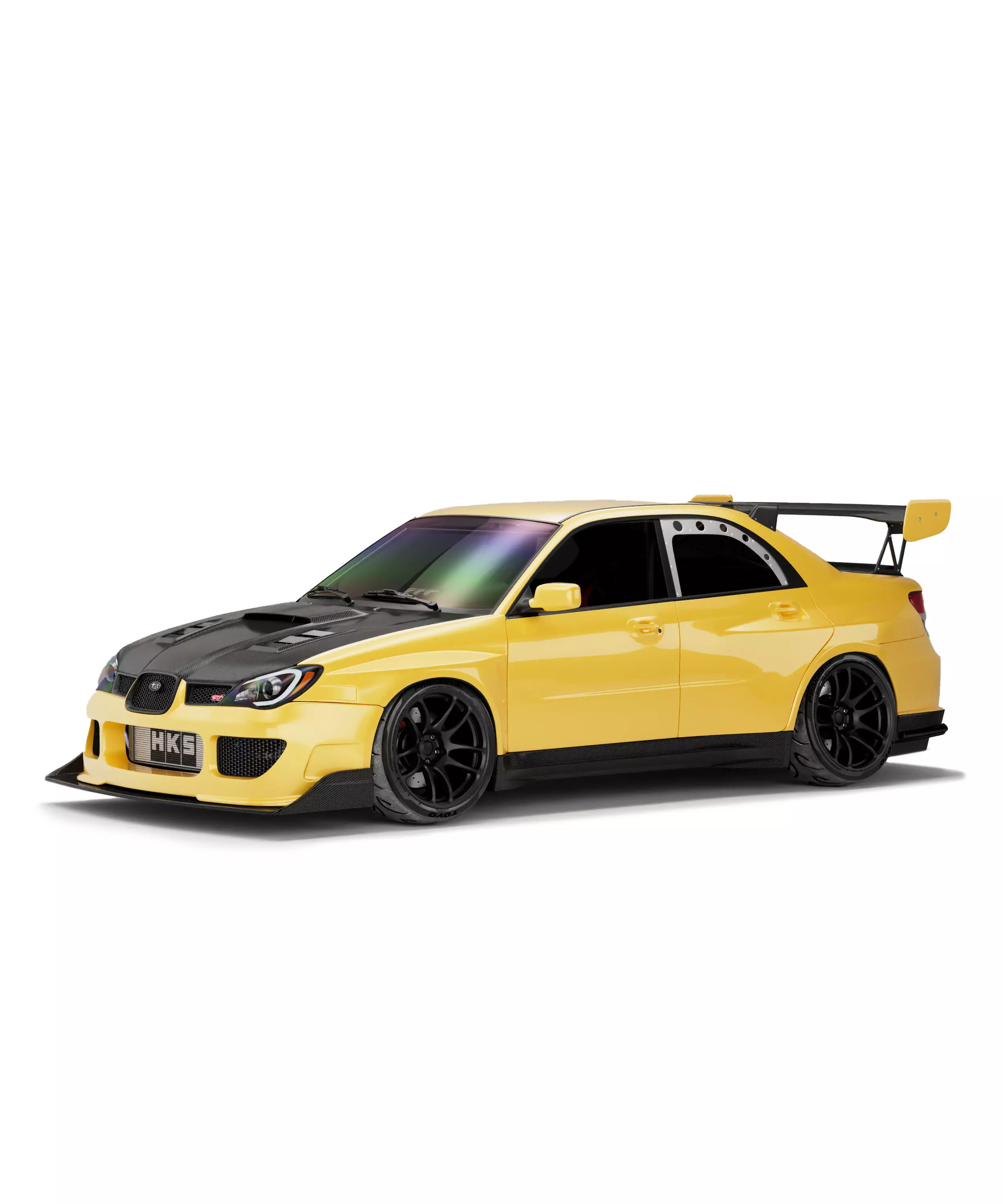 Subaru Impreza Low-poly 3D model_5