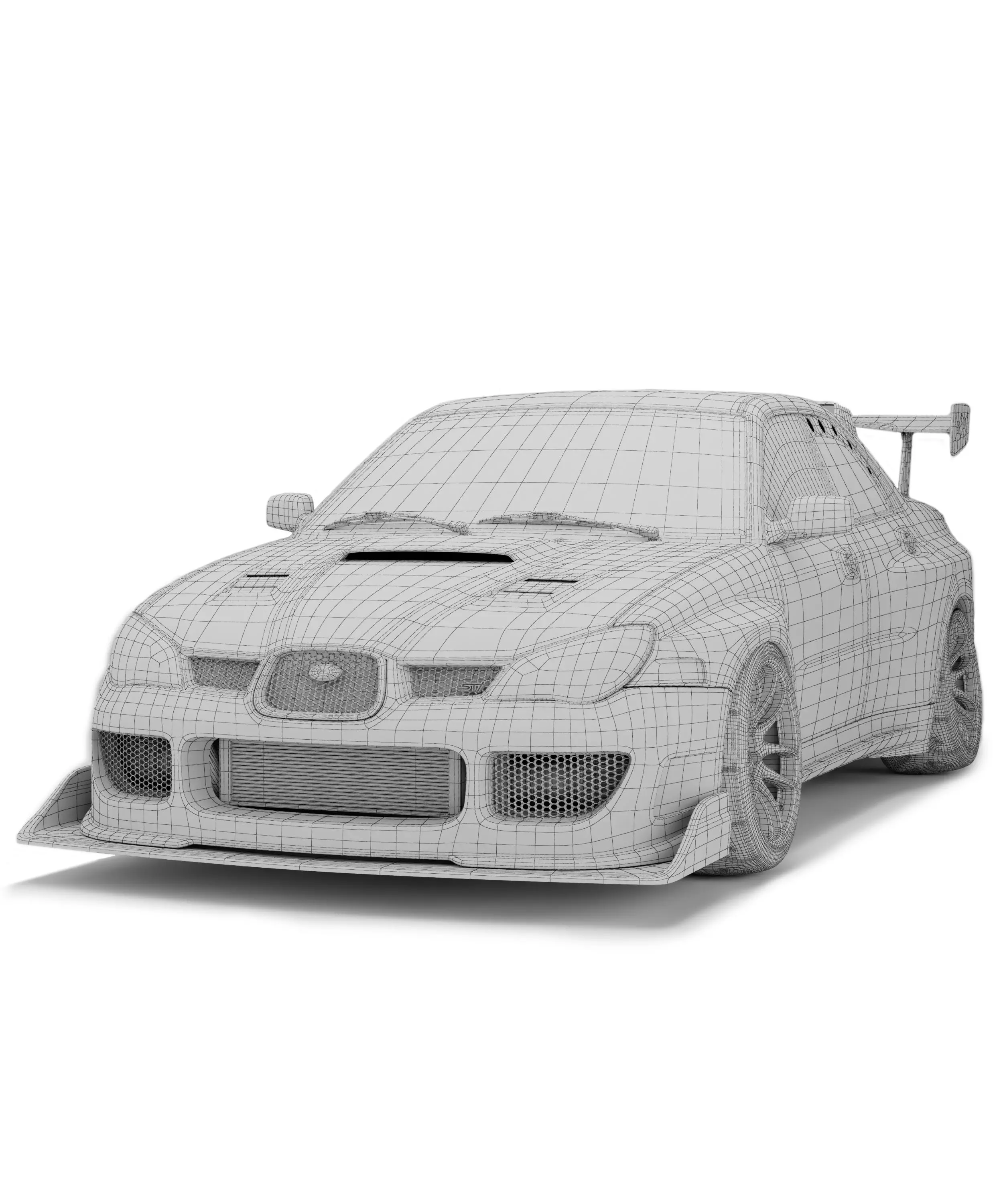Subaru Impreza Low-poly 3D model_6