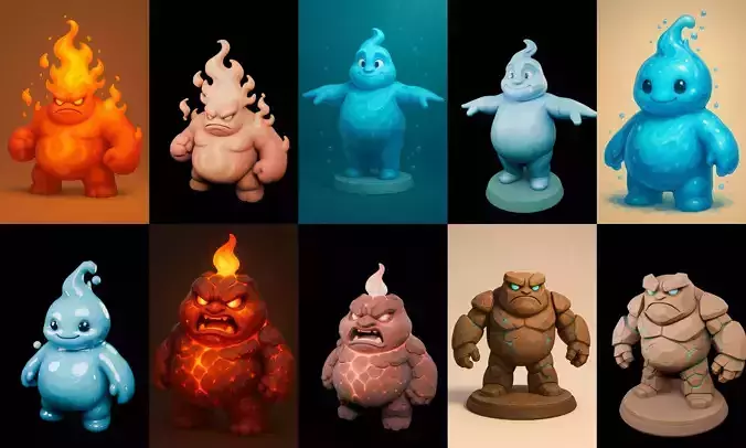 Elemental bundle 9 pack 12 glb