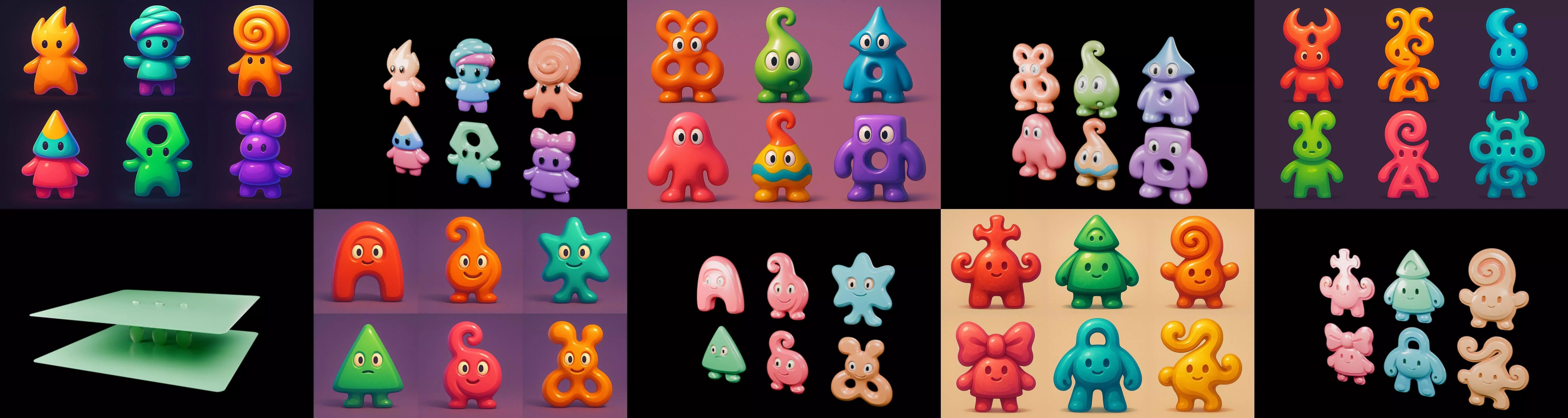 Humanoid Artefack bundle 6 pack 100 glb 3D model_10