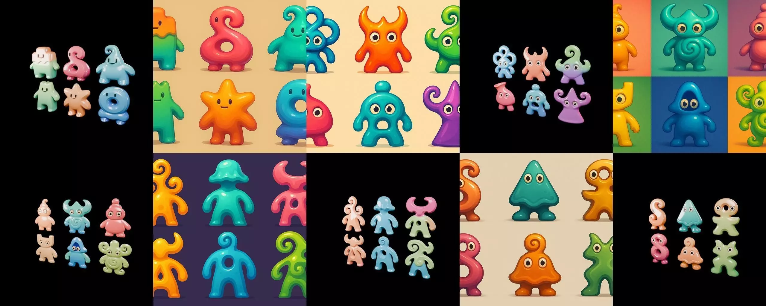 Humanoid Artefack bundle 6 pack 100 glb 3D model_9