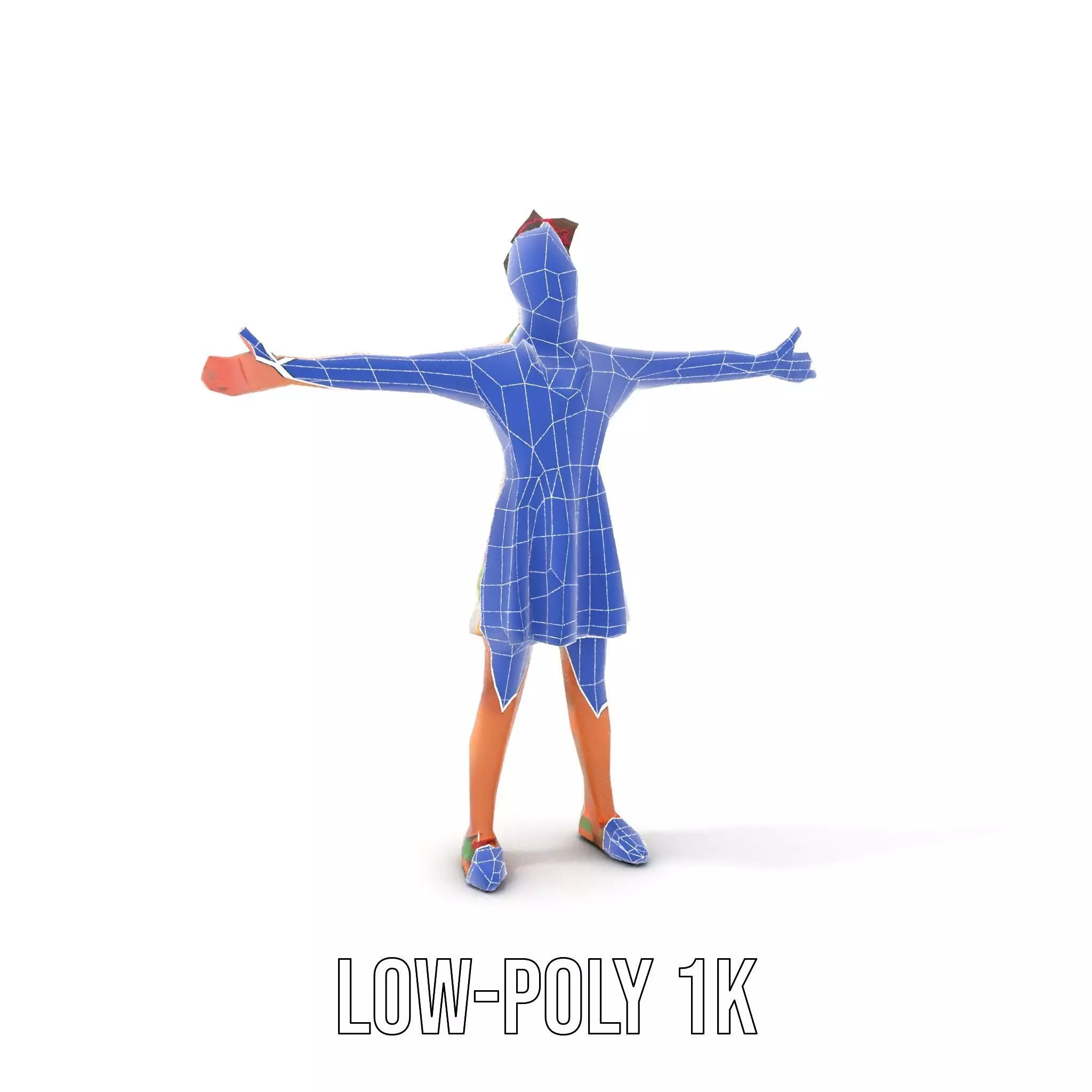 Colorful Floral Dress Character Model Pack Low-poly 3D model_8