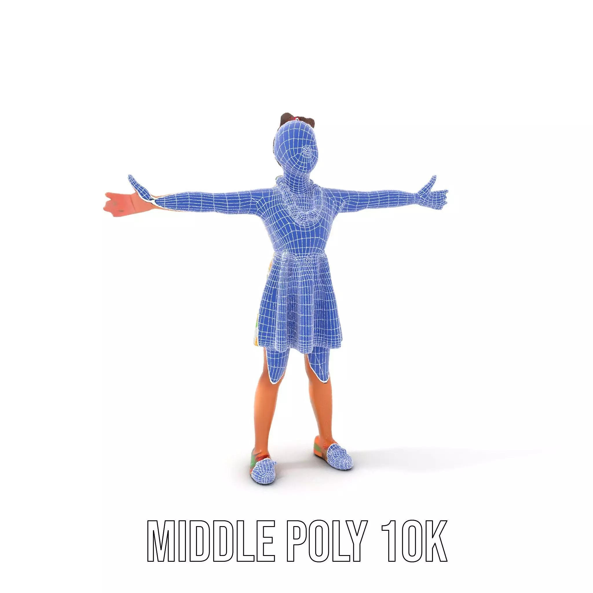 Colorful Floral Dress Character Model Pack Low-poly 3D model_30