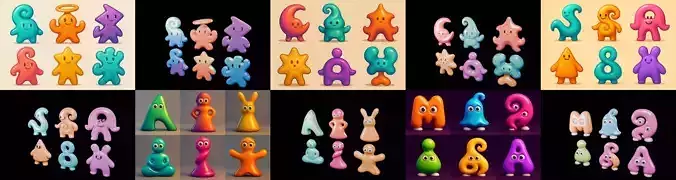 Humanoid Artefack bundle 4 pack 100 glb