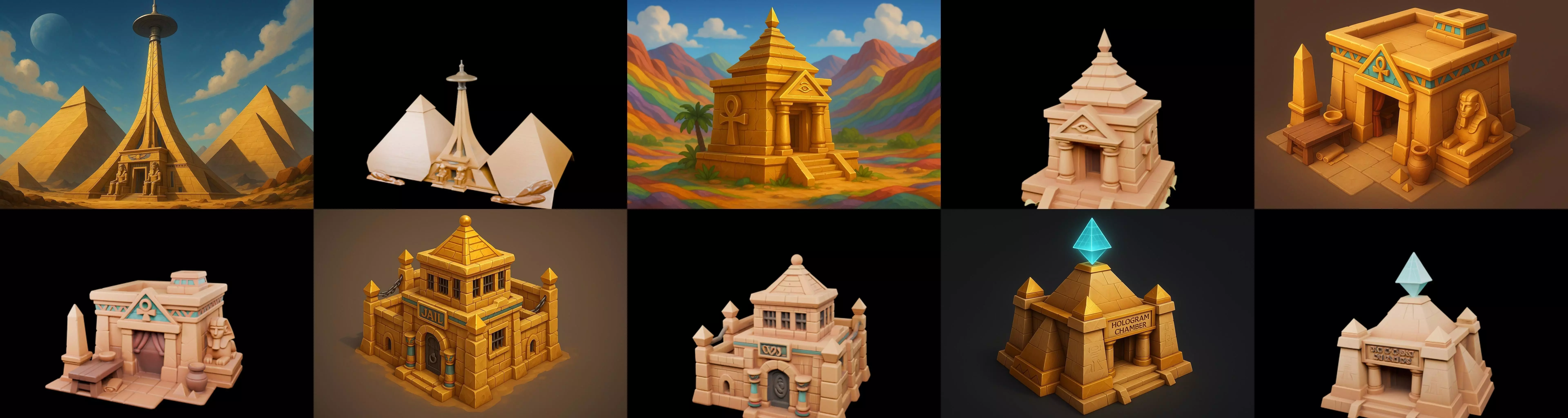 Egypth Building bundle 7 pack 100 glb 3D model_15