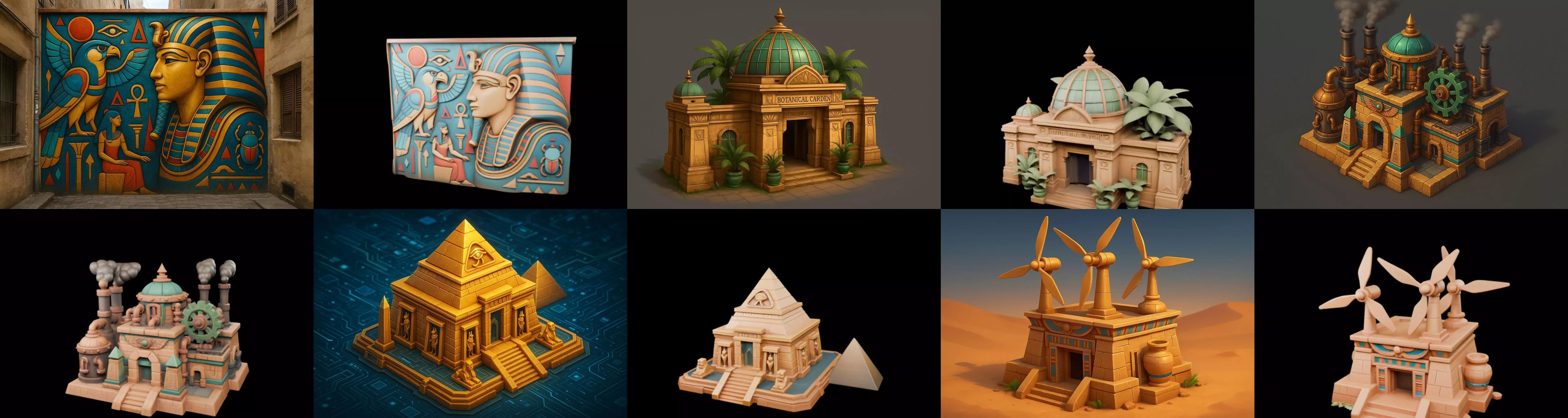 Egypth Building bundle 7 pack 100 glb 3D model_9