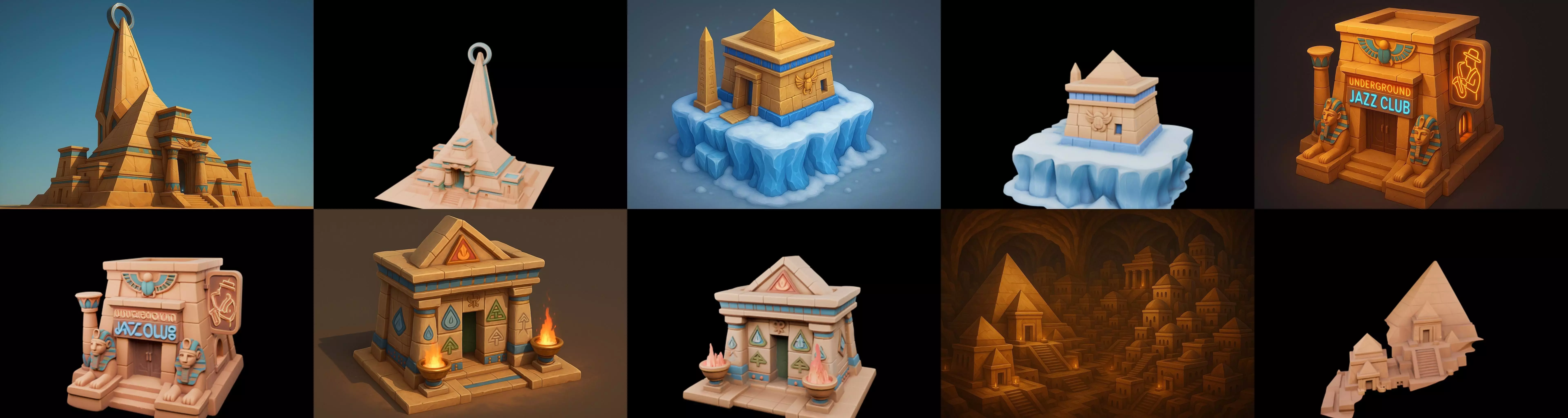 Egypth Building bundle 7 pack 100 glb 3D model_14