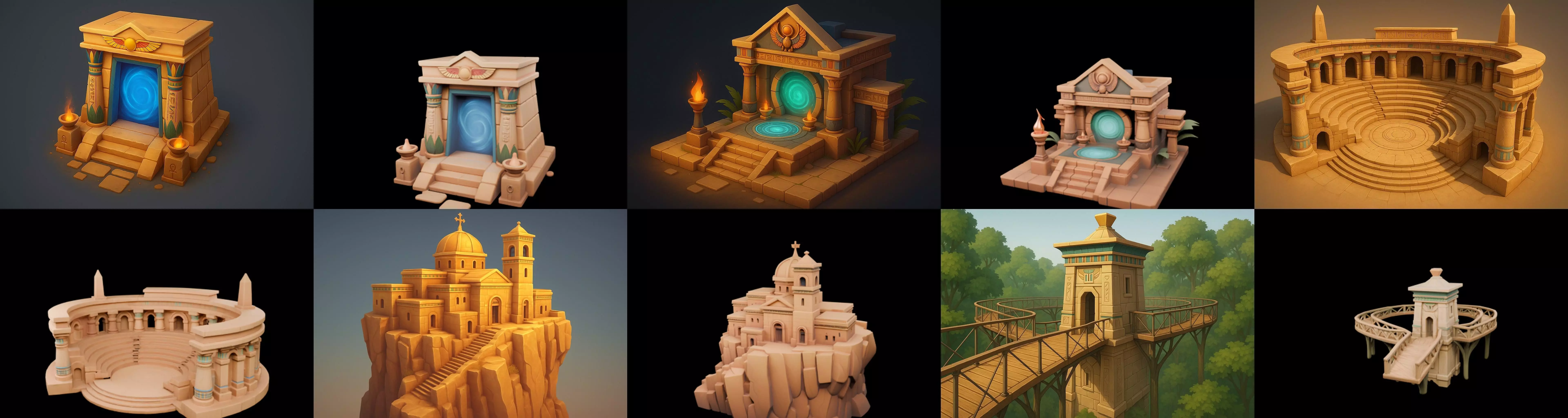 Egypth Building bundle 7 pack 100 glb 3D model_17