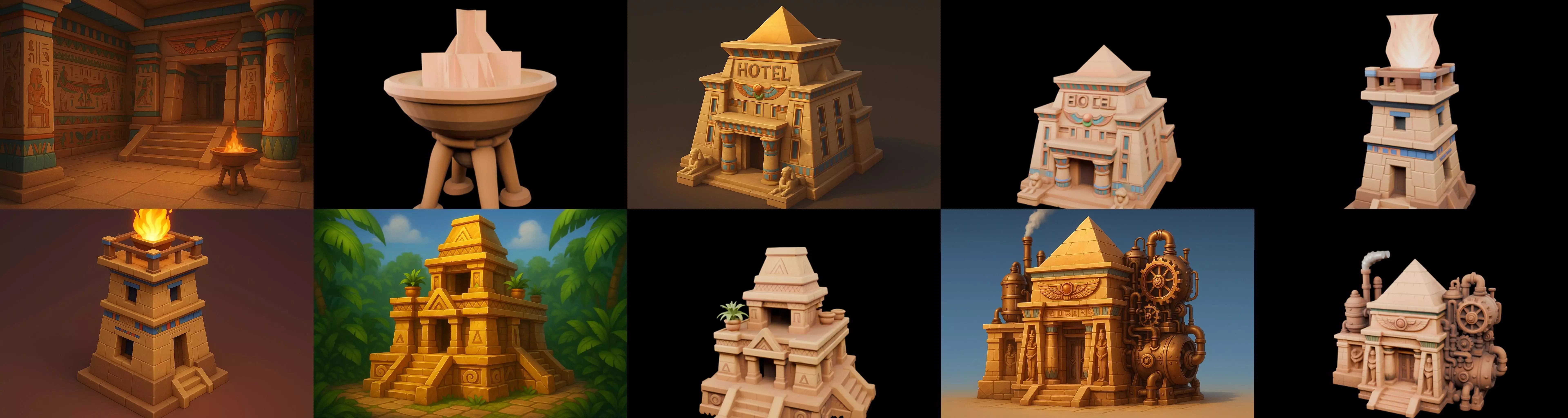 Egypth Building bundle 7 pack 100 glb 3D model_13