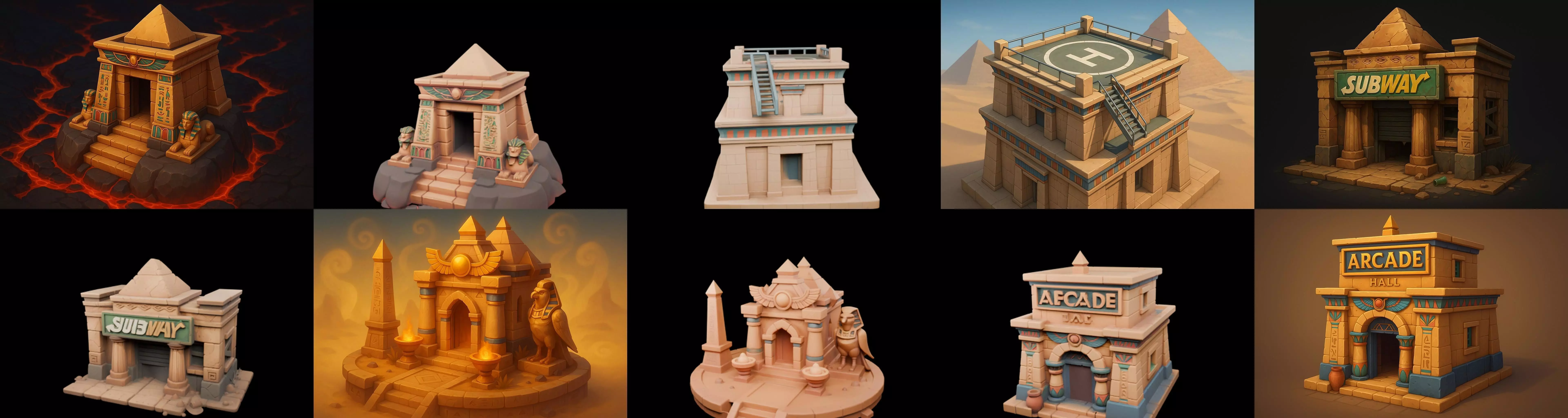 Egypth Building bundle 7 pack 100 glb 3D model_8