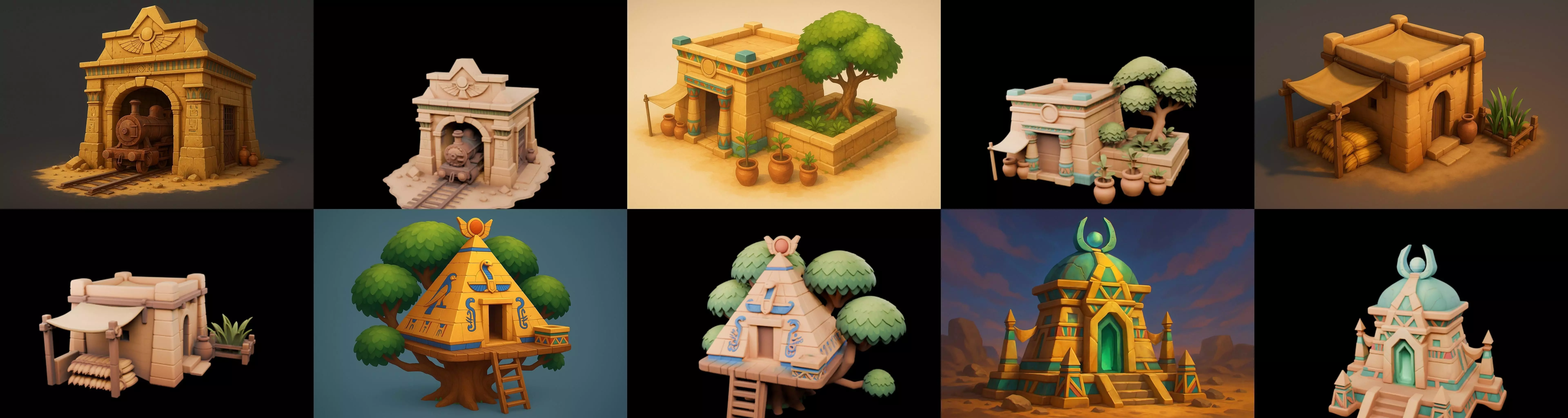 Egypth Building bundle 7 pack 100 glb 3D model_11