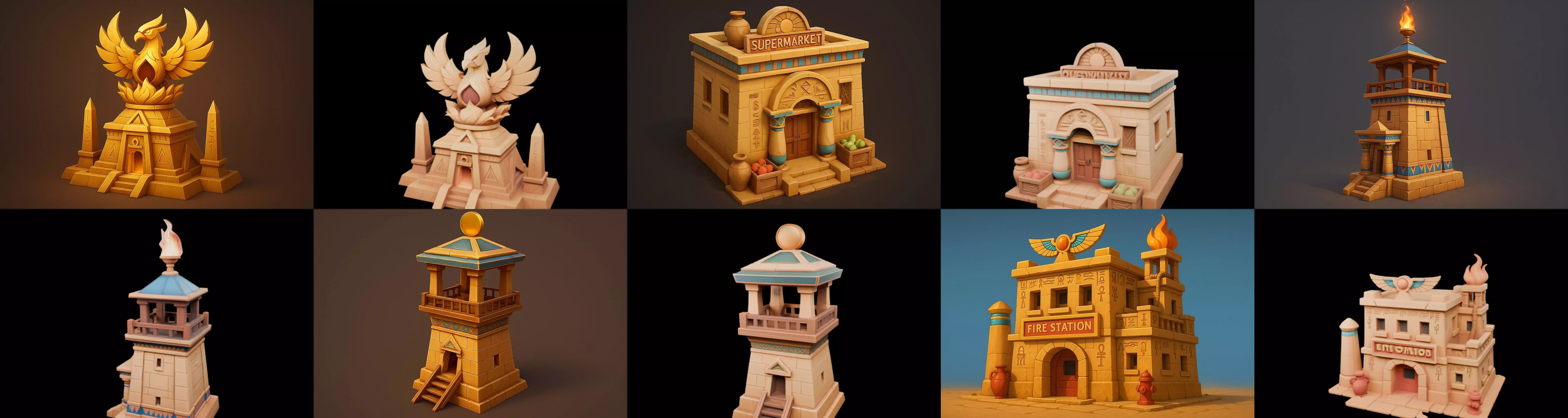 Egypth Building bundle 7 pack 100 glb 3D model_19