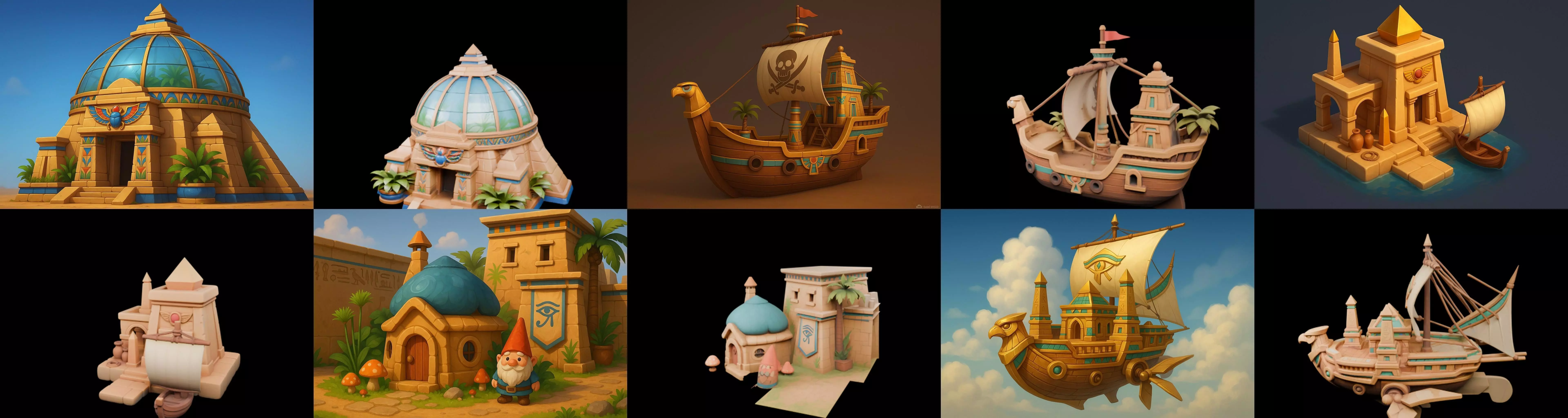 Egypth Building bundle 7 pack 100 glb 3D model_10