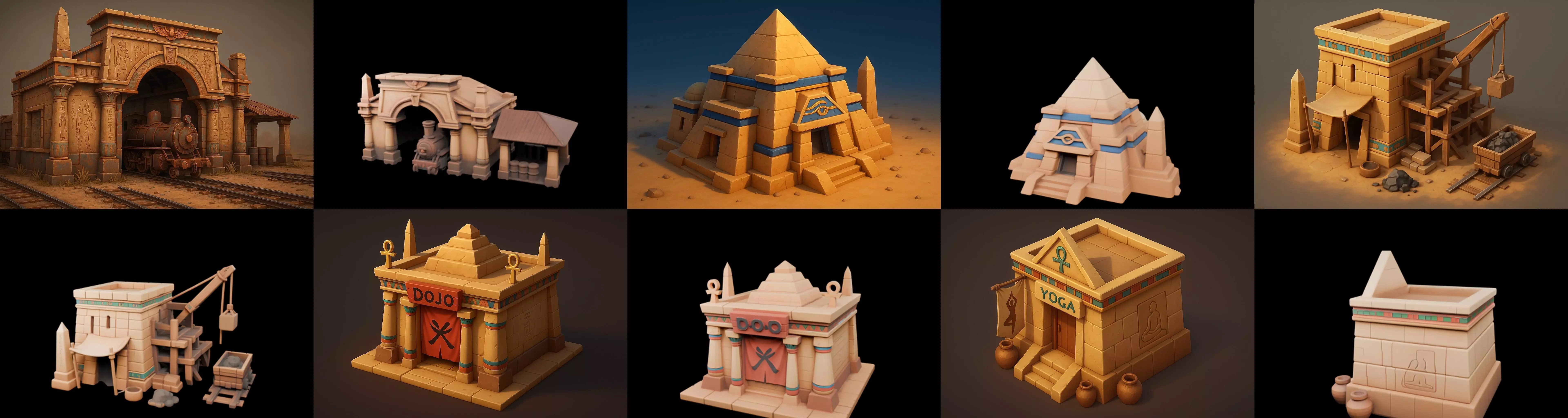 Egypth Building bundle 7 pack 100 glb 3D model_12