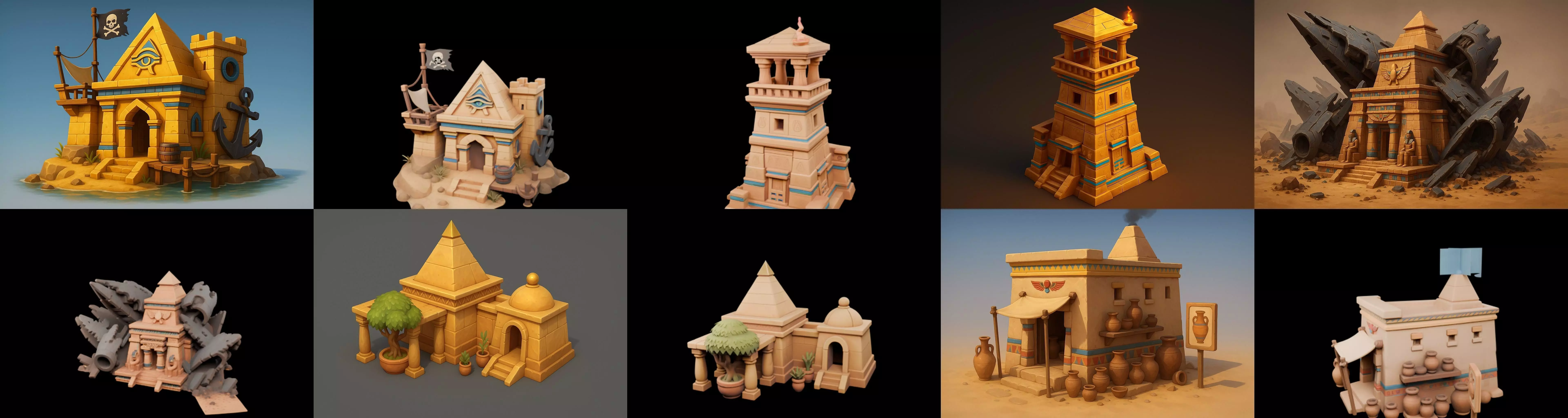 Egypth Building bundle 7 pack 100 glb 3D model_6