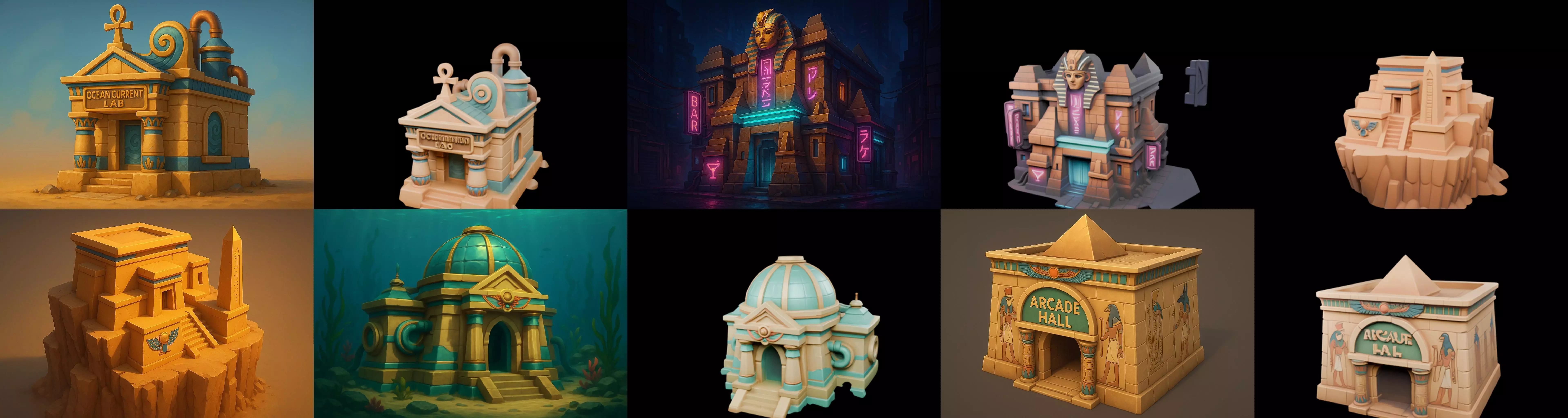 Egypth Building bundle 7 pack 100 glb 3D model_18