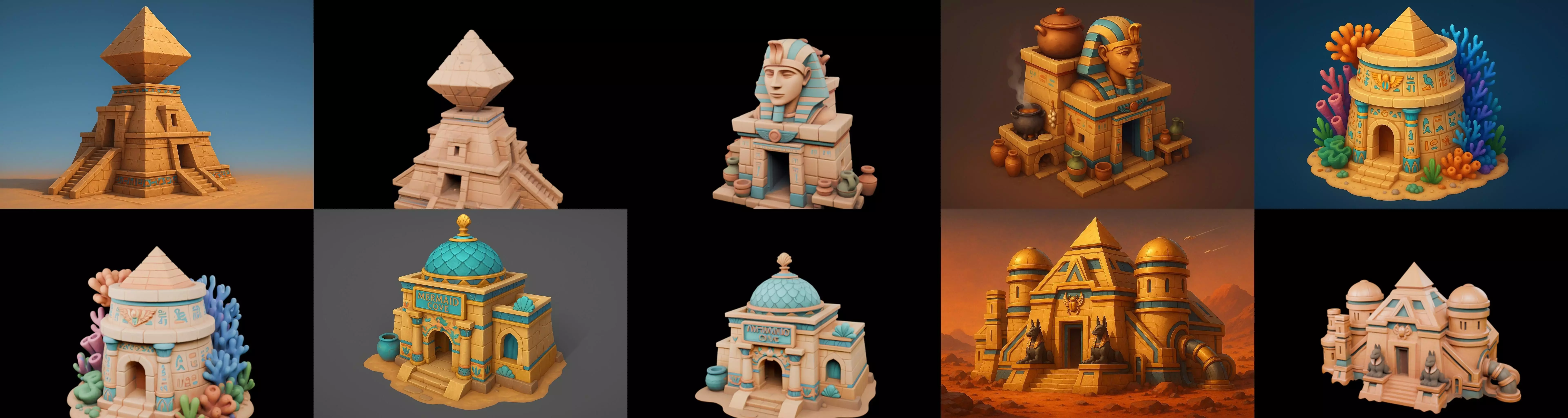 Egypth Building bundle 7 pack 100 glb 3D model_16