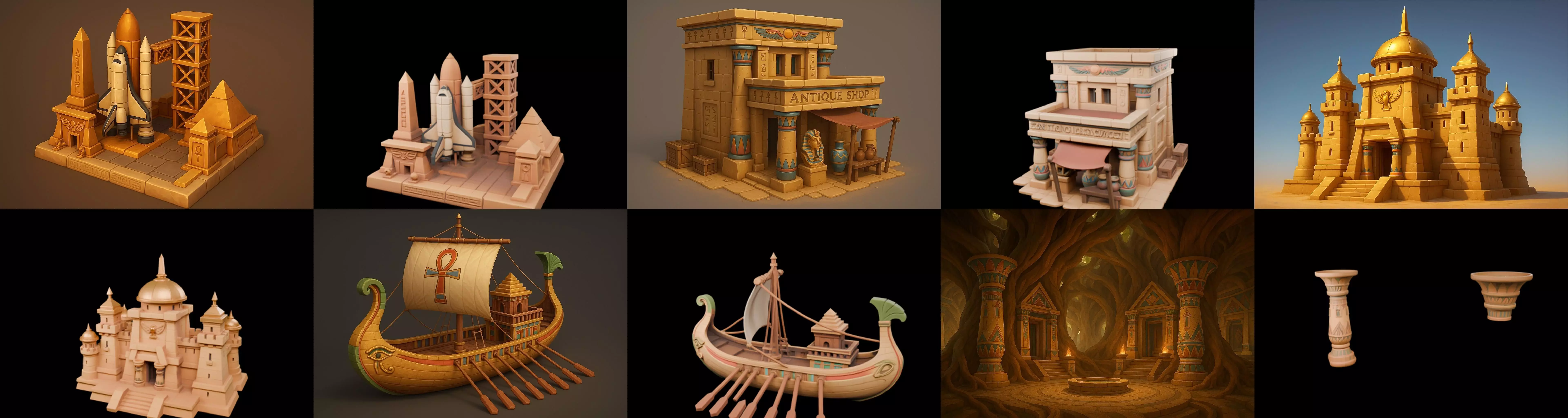 Egypth Building bundle 7 pack 100 glb 3D model_5