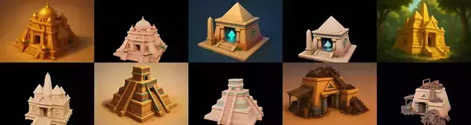 Egypth Building bundle 6 pack 100 glb