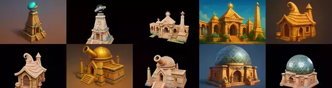 Egypth Building bundle 5 pack 100 glb