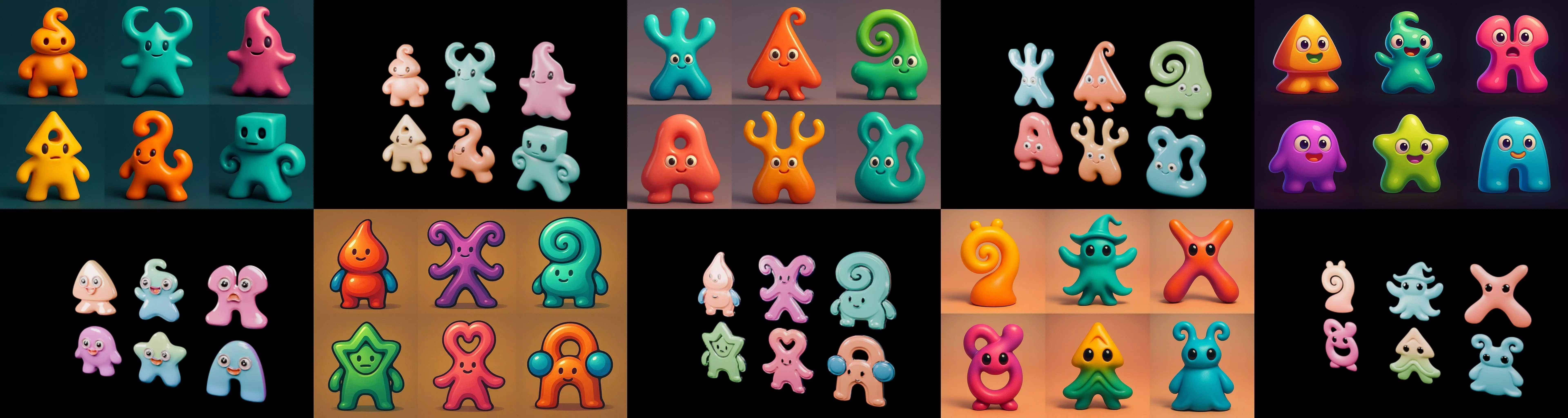 Humanoid Artefack bundle 14 pack 100 glb 3D model_1