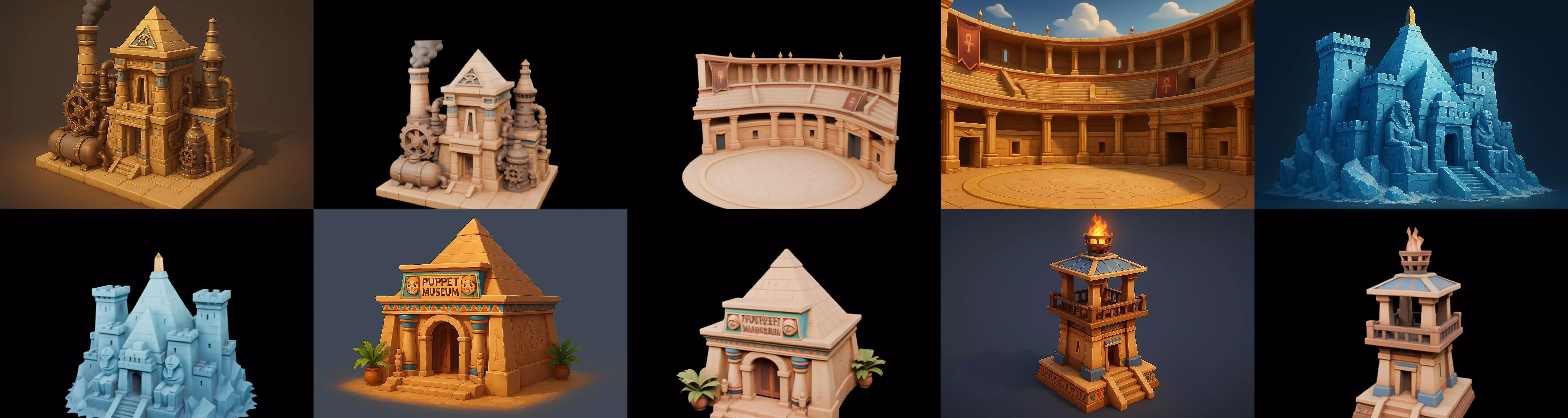 Egypth Building bundle 4 pack 100 glb 3D model_15