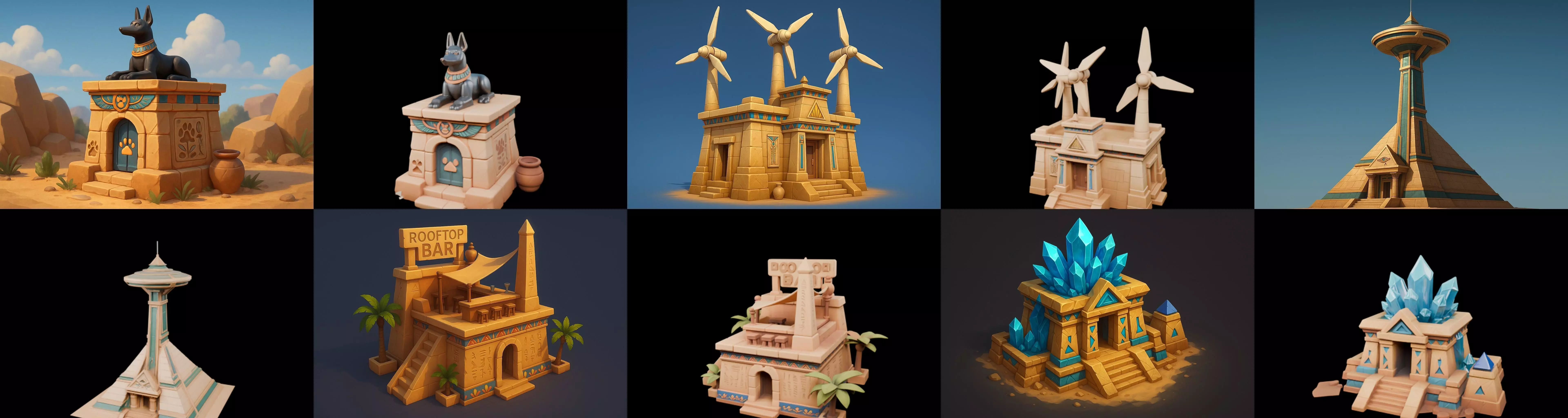 Egypth Building bundle 4 pack 100 glb 3D model_3