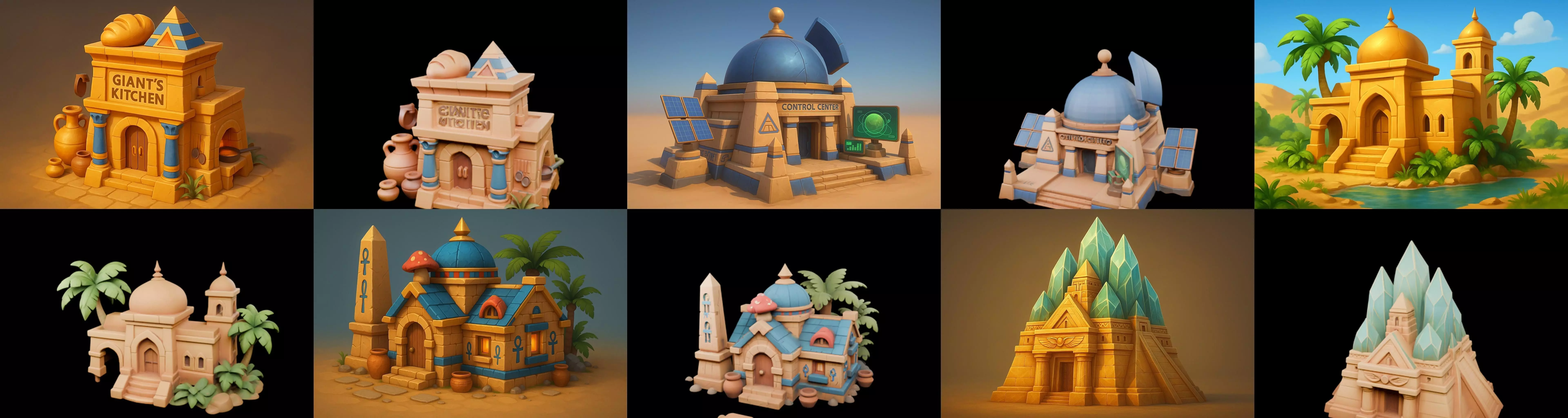 Egypth Building bundle 4 pack 100 glb 3D model_5