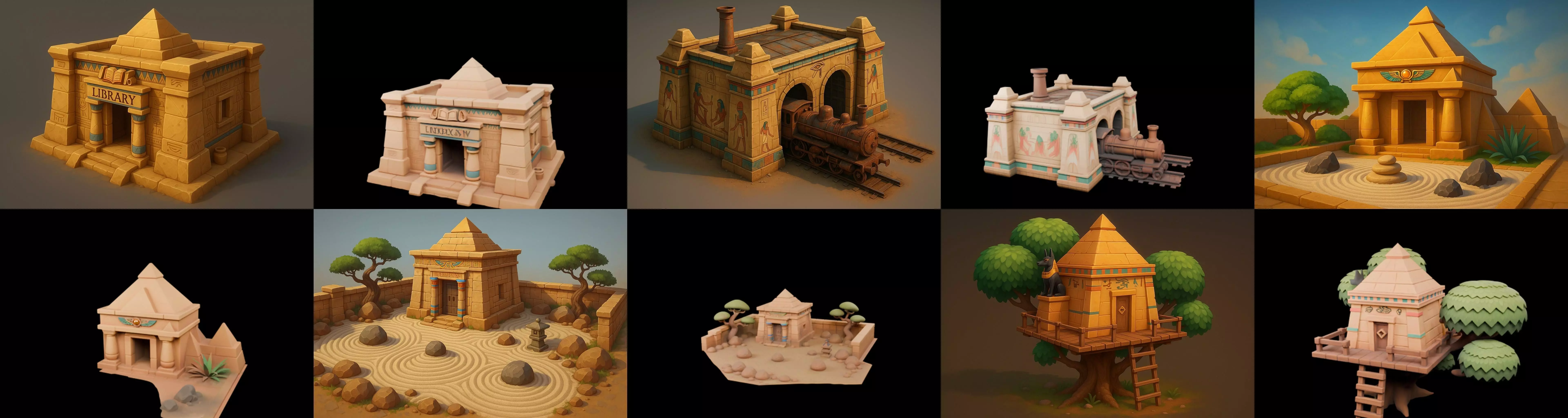 Egypth Building bundle 4 pack 100 glb 3D model_14