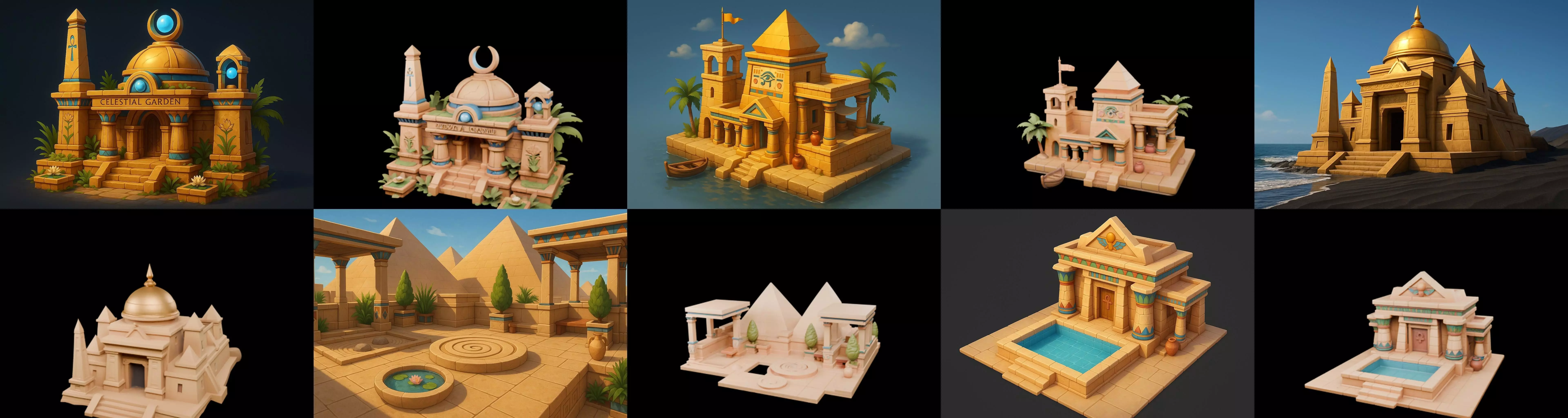 Egypth Building bundle 4 pack 100 glb 3D model_13