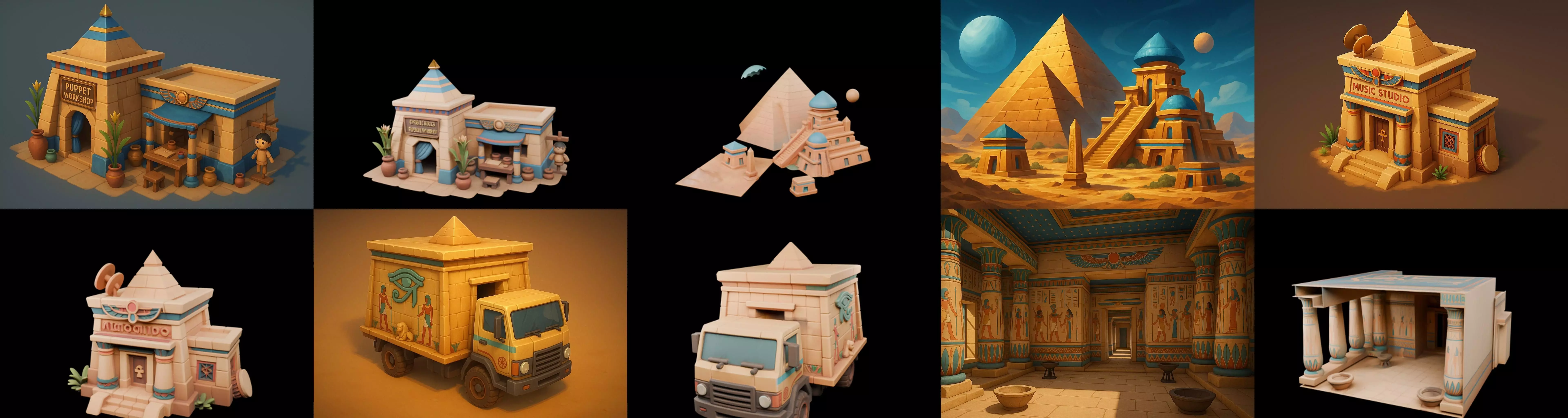 Egypth Building bundle 4 pack 100 glb 3D model_19